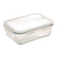 Pote 640ml Retangular Hermético Borossilicato Transparente